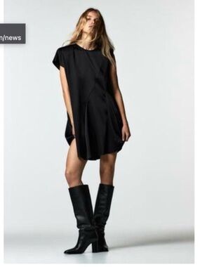 NWOT Zara Asymmetrical Silky Dress